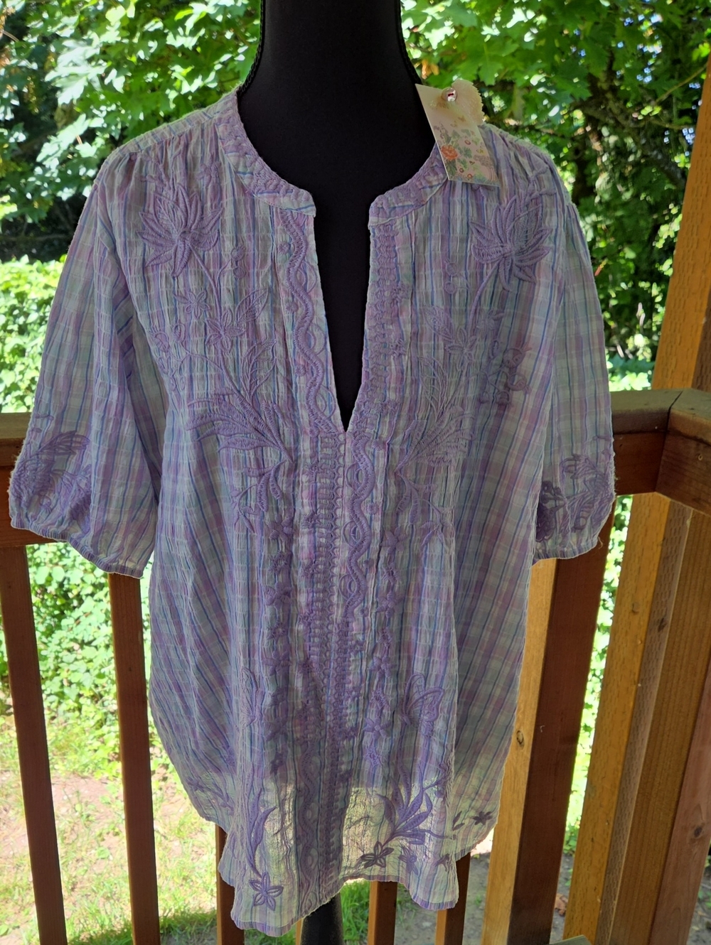 NWT Johnny Was Malo Puff Sleeves Top-L